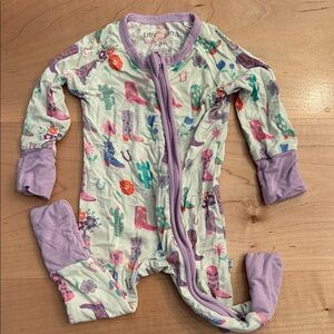 Tiny jams bamboo zipper footed onesie